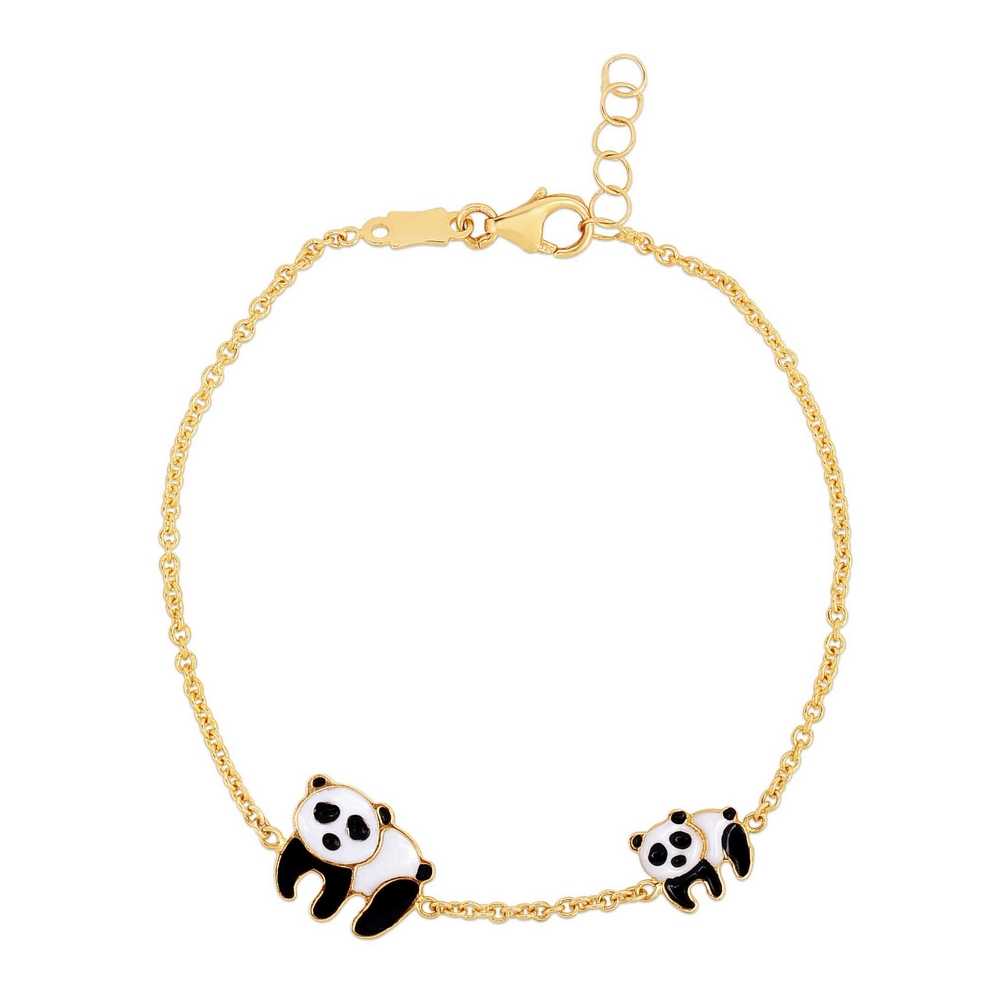 cute-mom-and-baby-panda-yellow-gold-bracelet-FDBRC3561-NL-YG